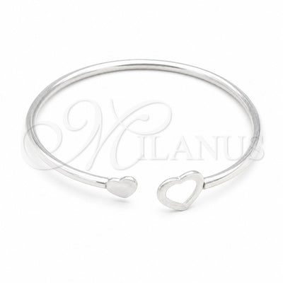 Sterling Silver Individual Bangle, Heart Design, Polished, Silver Finish, 07.409.0021 (04 MM Thickness, One for wholesale, main product view