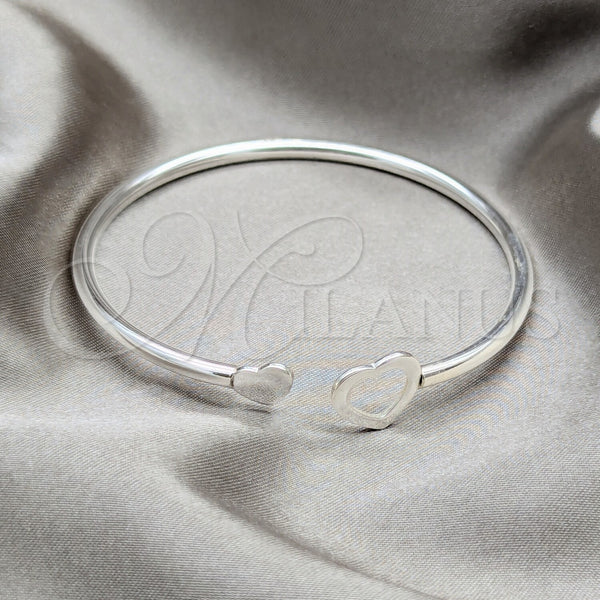 Sterling Silver Jewelry — Individual Bangle Heart Design Polished 07. 04 MM — main product view — SKU 158155 | Plata 925 joyería — Individual Bangle corazón diseño pulido 07. 04 MM — SKU 158155