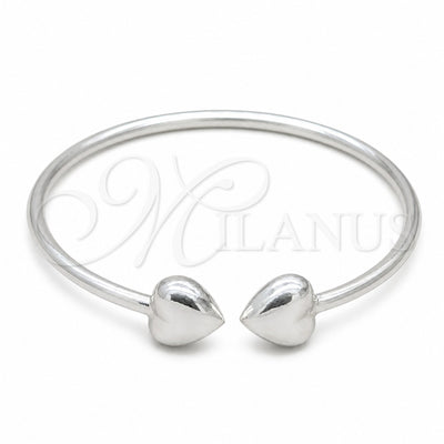 Sterling Silver Individual Bangle, Heart Design, Polished, Silver Finish, 07.409.0025 (04 MM Thickness, One for wholesale, main product view
