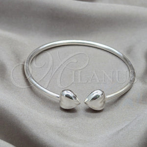 Sterling Silver Jewelry — Individual Bangle Heart Design Polished 07. 04 MM — main product view — SKU 158159 | Plata 925 joyería — Individual Bangle corazón diseño pulido 07. 04 MM — SKU 158159