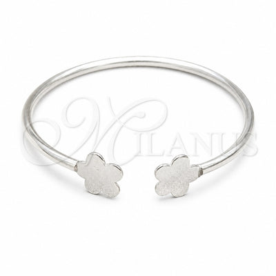 Sterling Silver Individual Bangle, Flower Design, Polished, Silver Finish, 07.409.0029 (04 MM Thickness, One for wholesale, main product view