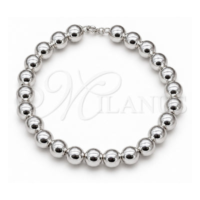 Sterling Silver Fancy Bracelet, Ball Design, Polished, Silver Finish, 03.409.0143.08 (08 MM Thickness, 8 Inches Length)