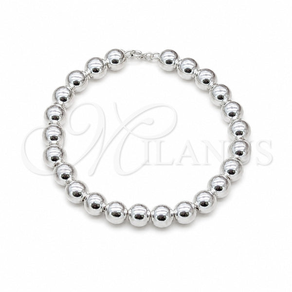 Sterling Silver Fancy Bracelet, Ball Design, Polished, Silver Finish, 03.409.0143.08 (08 MM Thickness, 8 Inches Length)