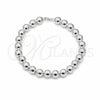 Sterling Silver Fancy Bracelet, Ball Design, Polished, Silver Finish, 03.409.0143.08 (08 MM Thickness, 8 Inches Length)