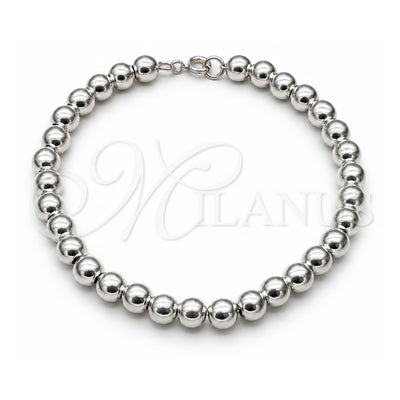 Sterling Silver Fancy Bracelet, Ball Design, Polished, Silver Finish, 03.409.0144.08 (06 MM Thickness, 6 Inches Length)