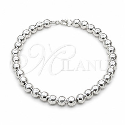 Sterling Silver Fancy Bracelet, Ball Design, Polished, Silver Finish, 03.409.0144.08 (06 MM Thickness, 6 Inches for wholesale, main product view