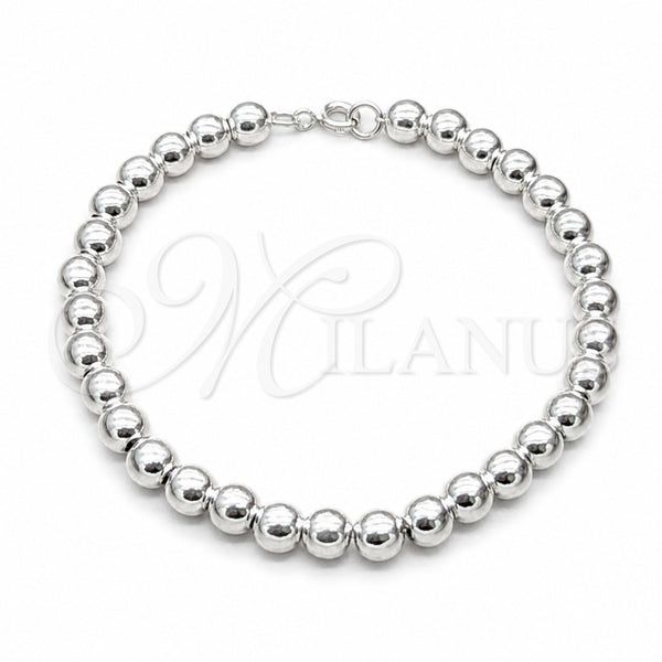 Sterling Silver Fancy Bracelet, Ball Design, Polished, Silver Finish, 03.409.0144.08 (06 MM Thickness, 6 Inches Length)