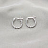 Sterling Silver Small Hoop, Twist Design, Polished, Silver Finish, 02.409.0039.10
