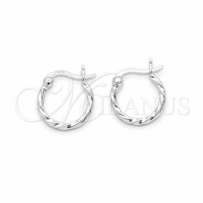 Sterling Silver Small Hoop, Twist Design, Polished, Silver Finish, 02.409.0039.10 for wholesale, main product view