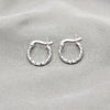Sterling Silver Small Hoop, Twist Design, Polished, Silver Finish, 02.409.0039.10