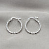 Sterling Silver Small Hoop, Twist Design, Polished, Silver Finish, 02.409.0040.20
