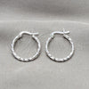 Sterling Silver Small Hoop, Twist Design, Polished, Silver Finish, 02.409.0040.20