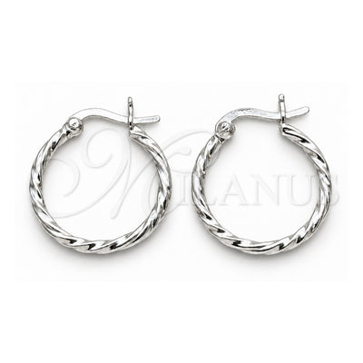 Sterling Silver Small Hoop, Twist Design, Polished, Silver Finish, 02.409.0040.20