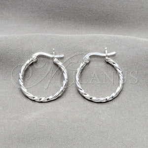 Sterling Silver Hoop Earrings — Small Hoop Twist Design Polished 02. — main product view — SKU 158168 | Plata 925 aretes de aro — aro pequeño Twist diseño pulido 02. — SKU 158168