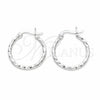 Sterling Silver Small Hoop, Twist Design, Polished, Silver Finish, 02.409.0040.20