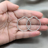 Sterling Silver Medium Hoop, Twist Design, Polished, Silver Finish, 02.409.0041.30