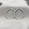 Sterling Silver Medium Hoop, Twist Design, Polished, Silver Finish, 02.409.0041.30