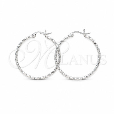 Sterling Silver Medium Hoop, Twist Design, Polished, Silver Finish, 02.409.0041.30 for wholesale, main product view