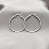 Sterling Silver Medium Hoop, Twist Design, Polished, Silver Finish, 02.409.0041.30