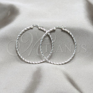 Sterling Silver Hoop Earrings — Medium Hoop Twist Design Polished 02. — main product view — SKU 158170 | Plata 925 aretes de aro — Medium Hoop Twist diseño pulido 02. — SKU 158170