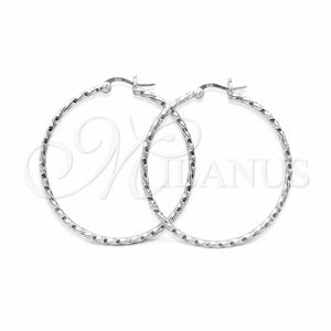 Sterling Silver Medium Hoop, Twist Design, Polished, Silver Finish, 02.409.0042.40