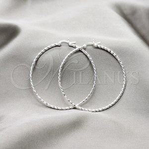 Sterling Silver Hoop Earrings — Large Hoop Twist Design Polished 02. — main product view — SKU 158171 | Plata 925 aretes de aro — Large Hoop Twist diseño pulido 02. — SKU 158171