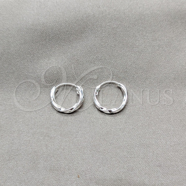 Sterling Silver Hoop Earrings — Small Hoop Twist Design Polished 02. — main product view — SKU 158172 | Plata 925 aretes de aro — aro pequeño Twist diseño pulido 02. — SKU 158172