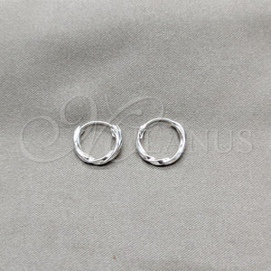 Sterling Silver Hoop Earrings — Small Hoop Twist Design Polished 02. — main product view — SKU 158172 | Plata 925 aretes de aro — aro pequeño Twist diseño pulido 02. — SKU 158172