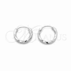 Sterling Silver Small Hoop, Twist Design, Polished, Silver Finish, 02.409.0044.10