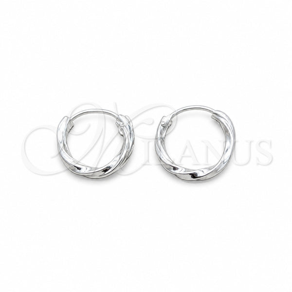 Sterling Silver Small Hoop, Twist Design, Polished, Silver Finish, 02.409.0044.10