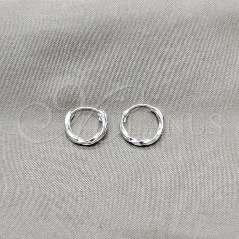Sterling Silver Small Hoop, Twist Design, Polished, Silver Finish, 02.409.0044.10