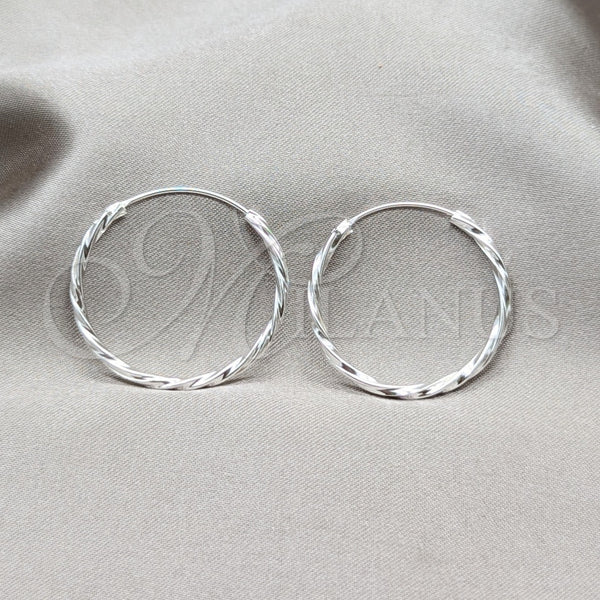 Sterling Silver Hoop Earrings — Medium Hoop Twist Design Polished 02. — main product view — SKU 158173 | Plata 925 aretes de aro — Medium Hoop Twist diseño pulido 02. — SKU 158173