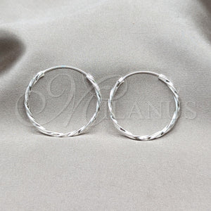 Sterling Silver Hoop Earrings — Medium Hoop Twist Design Polished 02. — main product view — SKU 158173 | Plata 925 aretes de aro — Medium Hoop Twist diseño pulido 02. — SKU 158173