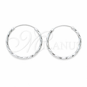Sterling Silver Medium Hoop, Twist Design, Polished, Silver Finish, 02.409.0044.30