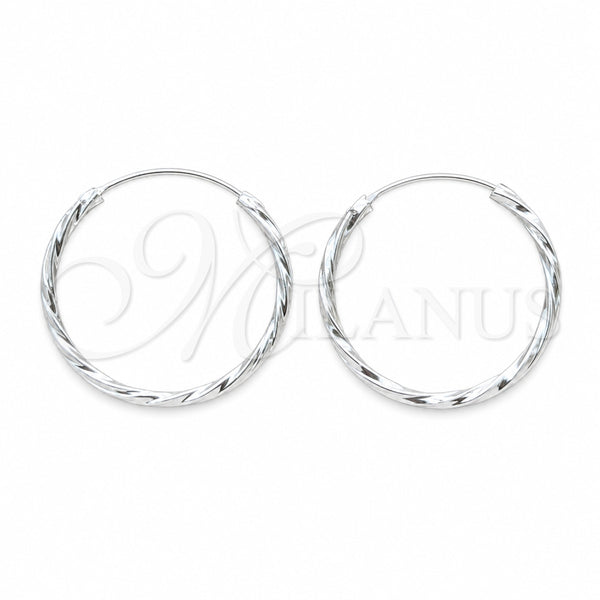 Sterling Silver Medium Hoop, Twist Design, Polished, Silver Finish, 02.409.0044.30