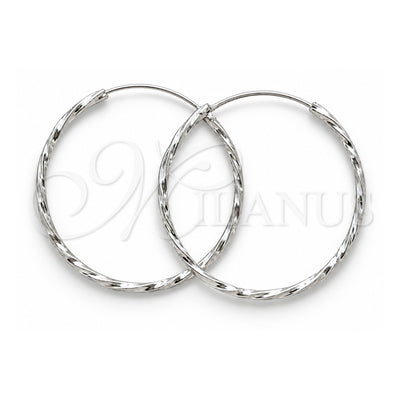 Sterling Silver Medium Hoop, Twist Design, Polished, Silver Finish, 02.409.0044.40