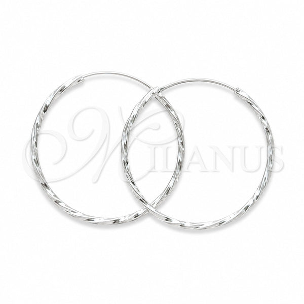 Sterling Silver Medium Hoop, Twist Design, Polished, Silver Finish, 02.409.0044.40