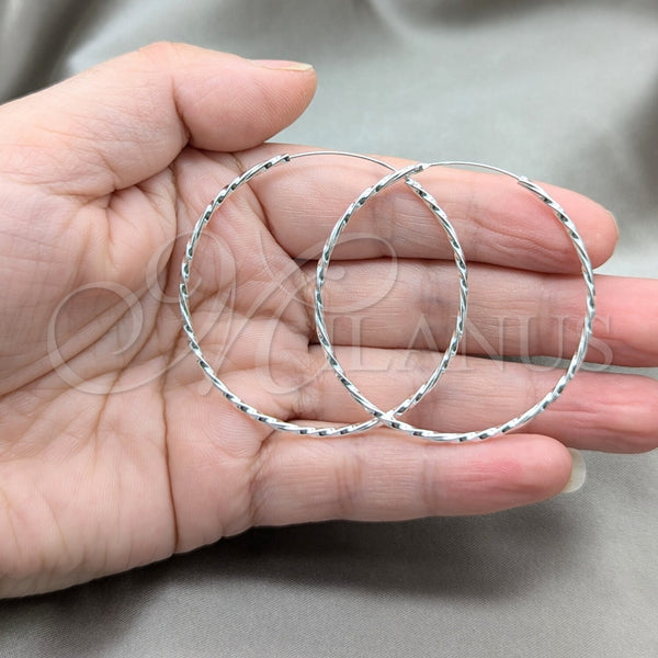 Sterling Silver Hoop Earrings — Large Hoop Twist Design Polished 02. — alternate product view — SKU 158175 | Plata 925 aretes de aro — Large Hoop Twist diseño pulido 02. — SKU 158175