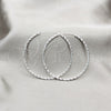 Sterling Silver Large Hoop, Twist Design, Polished, Silver Finish, 02.409.0044.50