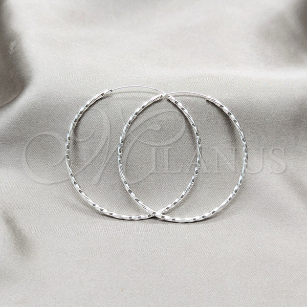 Sterling Silver Hoop Earrings — Large Hoop Twist Design Polished 02. — main product view — SKU 158175 | Plata 925 aretes de aro — Large Hoop Twist diseño pulido 02. — SKU 158175