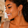 Sterling Silver Large Hoop, Twist Design, Polished, Silver Finish, 02.409.0044.60