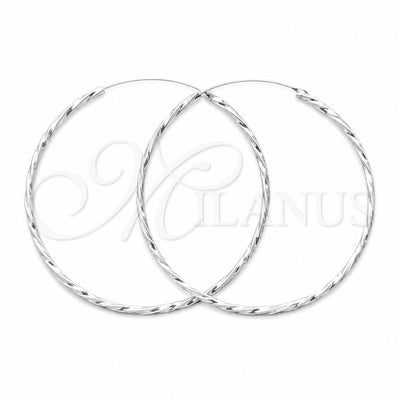 Sterling Silver Large Hoop, Twist Design, Polished, Silver Finish, 02.409.0044.60 for wholesale, main product view