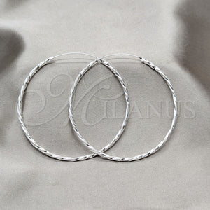 Sterling Silver Hoop Earrings — Large Hoop Twist Design Polished 02. — main product view — SKU 158176 | Plata 925 aretes de aro — Large Hoop Twist diseño pulido 02. — SKU 158176