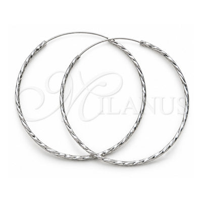 Sterling Silver Extra Large Hoop, Twist Design, Polished, Silver Finish, 02.409.0044.70