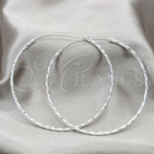 Sterling Silver Hoop Earrings — Extra Large Hoop Twist Design Polished 02. — main product view — SKU 158177 | Plata 925 aretes de aro — Extra Large Hoop Twist diseño pulido 02. — SKU 158177