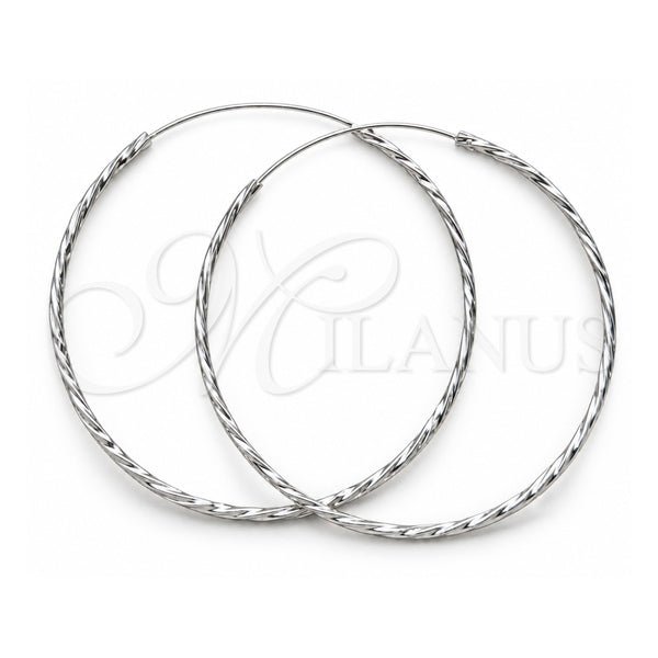 Sterling Silver Extra Large Hoop, Twist Design, Polished, Silver Finish, 02.409.0044.70