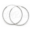 Sterling Silver Extra Large Hoop, Twist Design, Polished, Silver Finish, 02.409.0044.70