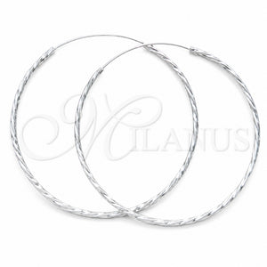 Sterling Silver Extra Large Hoop, Twist Design, Polished, Silver Finish, 02.409.0044.70