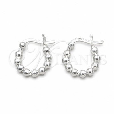 Sterling Silver Small Hoop, Ball Design, Polished, Silver Finish, 02.409.0045.15 for wholesale, main product view