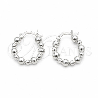 Sterling Silver Small Hoop, Ball Design, Polished, Silver Finish, 02.409.0045.20 for wholesale, main product view